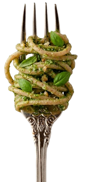 Çatal ile Pesto Spagetti