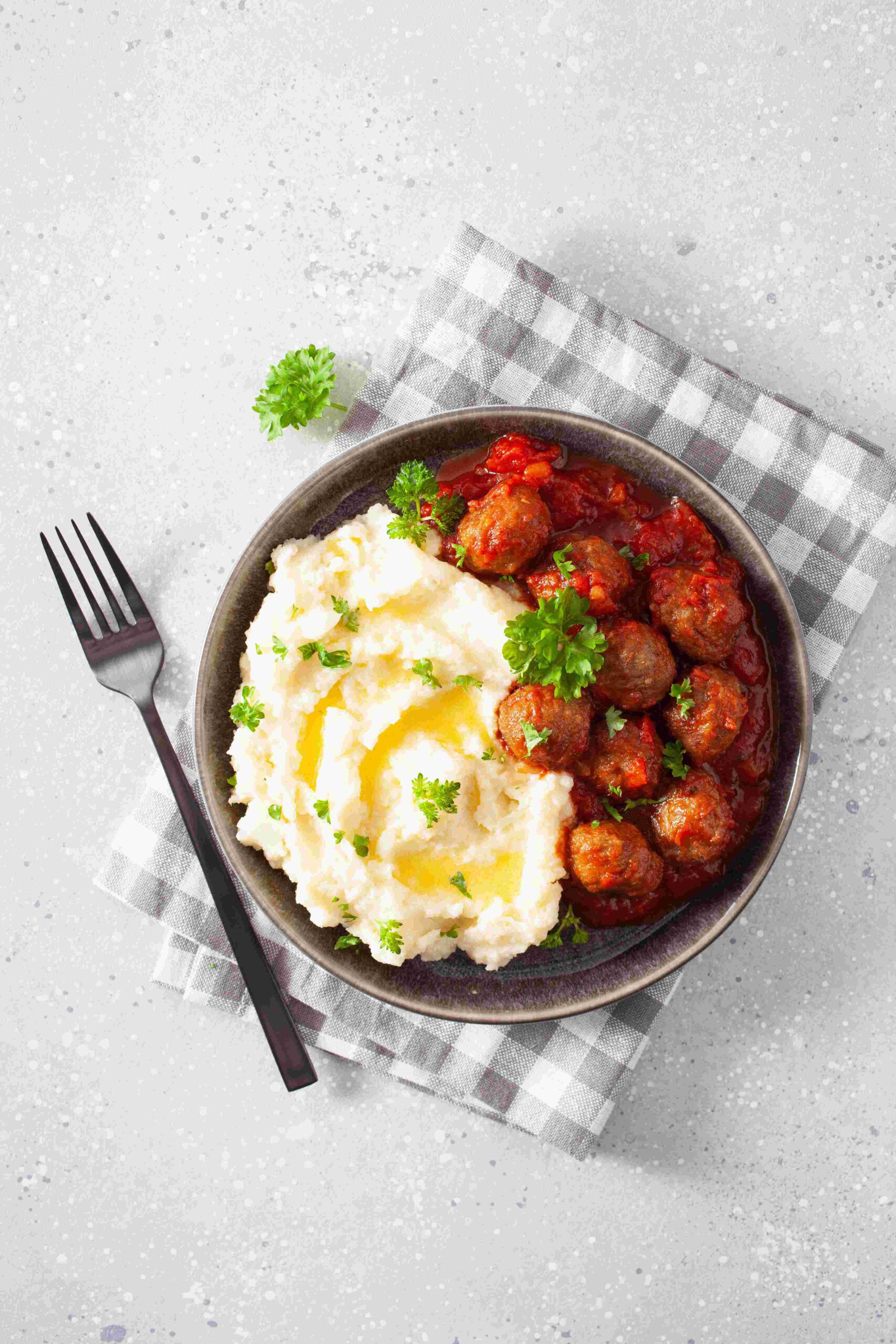 Mini-Frikadellen mit Kartoffelpüree